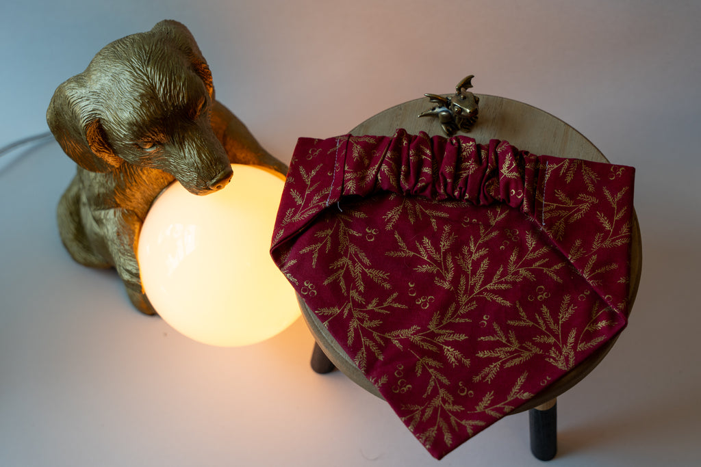 Gold Holly Leaves Bandana